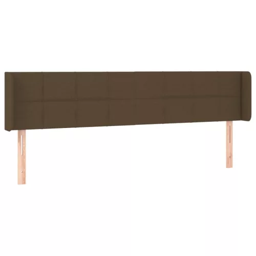Sötétbarna szövet LED-es fejtámla 163 x 16 x 78/88 cm