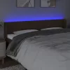Sötétbarna szövet LED-es fejtámla 163 x 16 x 78/88 cm
