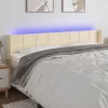 Krémszínű szövet LED-es fejtámla 183 x 16 x 78/88 cm