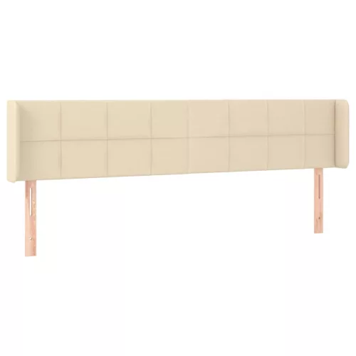 Krémszínű szövet LED-es fejtámla 183 x 16 x 78/88 cm