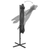 Antracitszürke konzolos napernyő rúddal és LED-fényekkel 300 cm