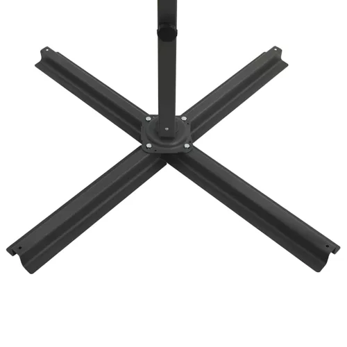 Antracitszürke konzolos napernyő rúddal és LED-fényekkel 300 cm