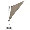 Tópszínű konzolos napernyő rúddal és LED-fényekkel 300 cm