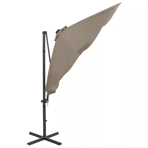 Tópszínű konzolos napernyő rúddal és LED-fényekkel 300 cm