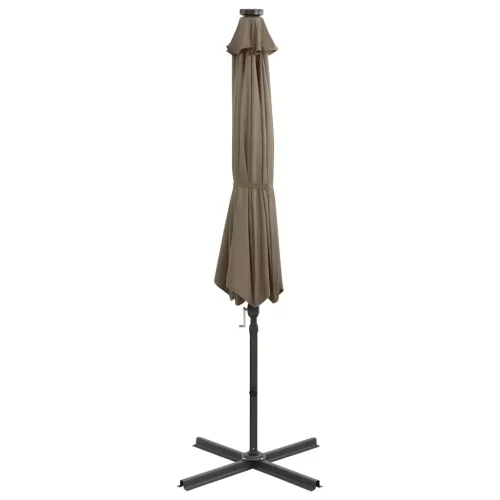 Tópszínű konzolos napernyő rúddal és LED-fényekkel 300 cm