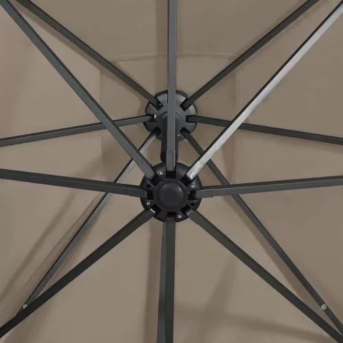 Tópszínű konzolos napernyő rúddal és LED-fényekkel 300 cm