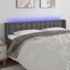 Szürke műbőr LED-es fejtámla 183x16x78/88 cm