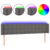 Szürke műbőr LED-es fejtámla 183x16x78/88 cm