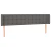 Szürke műbőr LED-es fejtámla 183x16x78/88 cm
