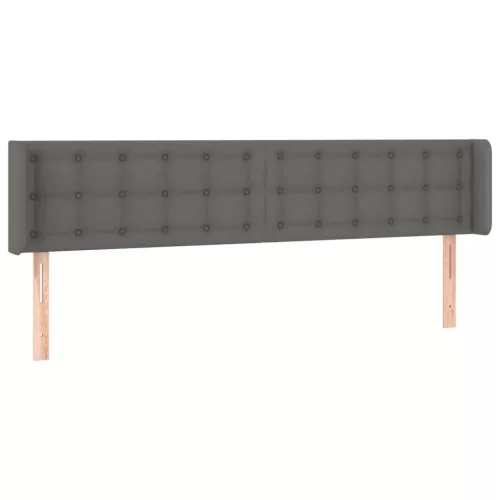 Szürke műbőr LED-es fejtámla 183x16x78/88 cm