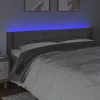 Szürke műbőr LED-es fejtámla 183x16x78/88 cm