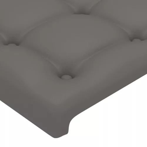 Szürke műbőr LED-es fejtámla 183x16x78/88 cm