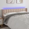 Cappuccino színű műbőr LED-es fejtámla 183x16x78/88 cm