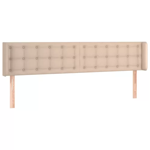 Cappuccino színű műbőr LED-es fejtámla 183x16x78/88 cm