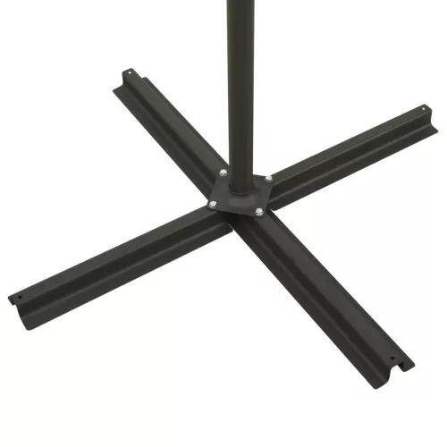 Homokszínű konzolos napernyő rúddal és LED-fényekkel 300 cm