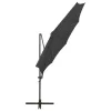 Antracitszürke konzolos napernyő rúddal és LED-fényekkel 300 cm