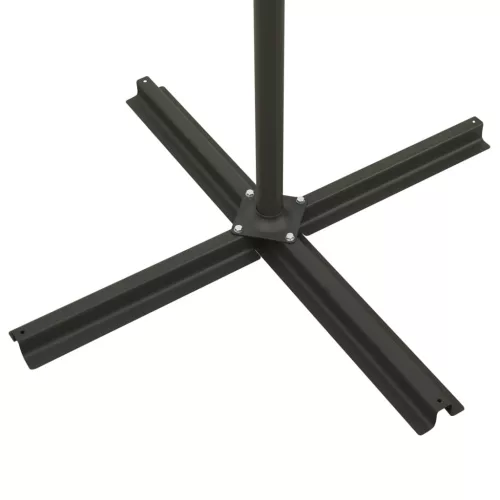 Antracitszürke konzolos napernyő rúddal és LED-fényekkel 300 cm