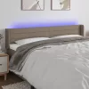 Tópszínű szövet LED-es fejtámla 183 x 16 x 78/88 cm