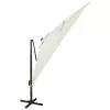 Homokszínű konzolos napernyő rúddal és LED-fényekkel 300 cm