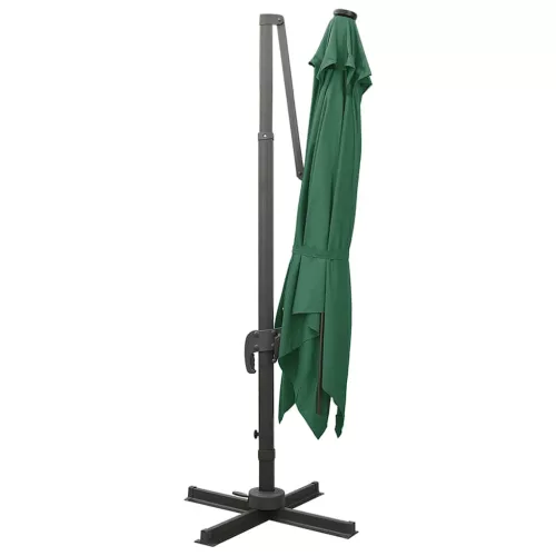 Zöld konzolos napernyő rúddal és LED-fényekkel 300 cm