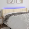 Krémszínű szövet LED-es fejtámla 163 x 16 x 78/88 cm
