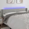 Világosszürke szövet LED-es fejtámla 203 x 16 x 78/88 cm
