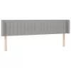 Világosszürke szövet LED-es fejtámla 203 x 16 x 78/88 cm