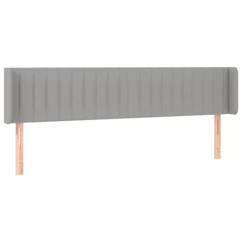 Világosszürke szövet LED-es fejtámla 203 x 16 x 78/88 cm
