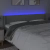 Világosszürke szövet LED-es fejtámla 203 x 16 x 78/88 cm