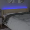 Krémszínű szövet LED-es fejtámla 203 x 16 x 78/88 cm