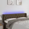 Sötétbarna szövet LED-es fejtámla 147 x 16 x 78/88 cm