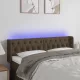 Sötétbarna szövet LED-es fejtámla 147 x 16 x 78/88 cm