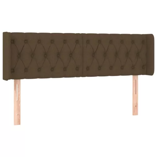 Sötétbarna szövet LED-es fejtámla 147 x 16 x 78/88 cm