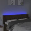 Sötétbarna szövet LED-es fejtámla 147 x 16 x 78/88 cm