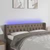 Tópszínű szövet LED-es fejtámla 147 x 16 x 78/88 cm