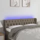 Tópszínű szövet LED-es fejtámla 147 x 16 x 78/88 cm