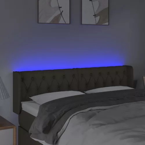 Tópszínű szövet LED-es fejtámla 147 x 16 x 78/88 cm