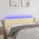 Krémszínű szövet LED-es fejtámla 147 x 16 x 78/88 cm