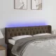 Sötétbarna szövet LED-es fejtámla 163 x 16 x 78/88 cm