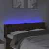 Sötétbarna szövet LED-es fejtámla 163 x 16 x 78/88 cm