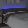 Tópszínű szövet LED-es fejtámla 183 x 16 x 78/88 cm