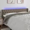Tópszínű szövet LED-es fejtámla 203 x 16 x 78/88 cm