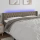 Tópszínű szövet LED-es fejtámla 203 x 16 x 78/88 cm