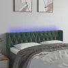Sötétzöld bársony LED-es fejtámla 163 x 16 x 78/88 cm