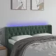 Sötétzöld bársony LED-es fejtámla 163 x 16 x 78/88 cm