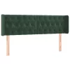 Sötétzöld bársony LED-es fejtámla 163 x 16 x 78/88 cm