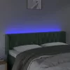 Sötétzöld bársony LED-es fejtámla 163 x 16 x 78/88 cm