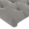 Világosszürke bársony LED-es fejtámla 183 x 16 x 78/88 cm