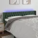 Sötétzöld bársony LED-es fejtámla 183 x 16 x 78/88 cm