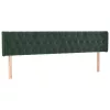 Sötétzöld bársony LED-es fejtámla 183 x 16 x 78/88 cm